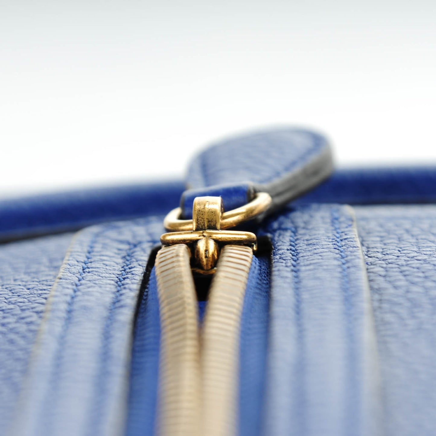 Drummed Calfskin Micro Luggage Indigo