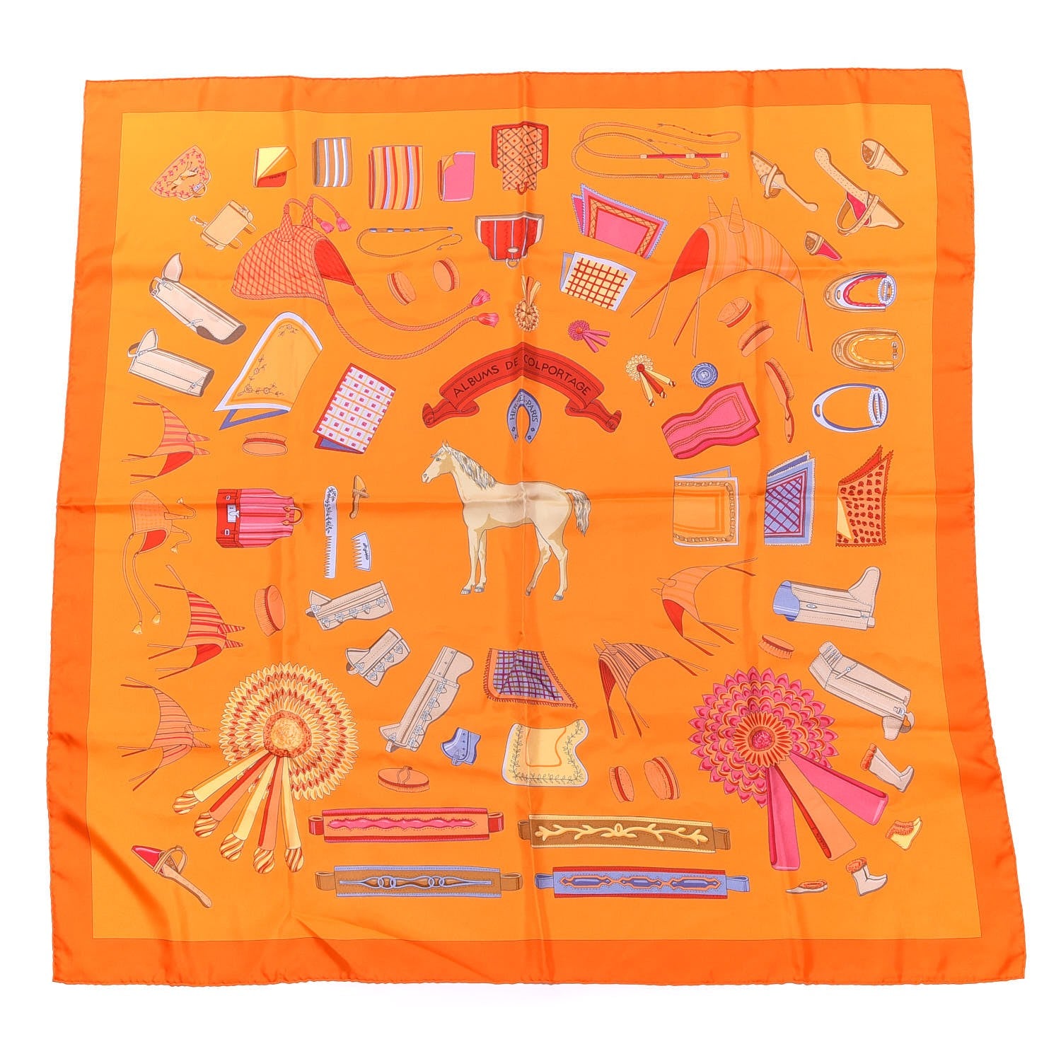 Hermes Silk Albums de Colportage Scarf 90 1 of 5