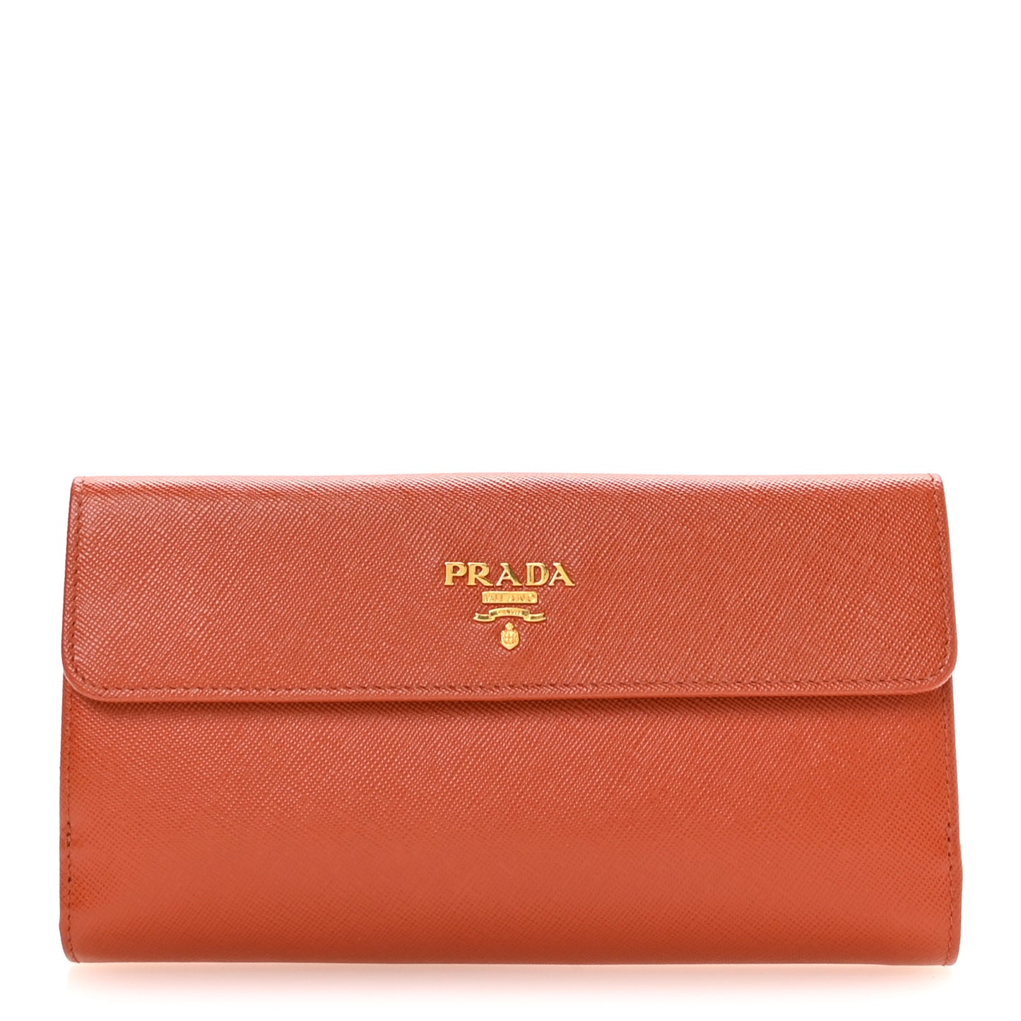 Saffiano Metal Continental Flap Travel Wallet Rame