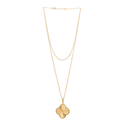 Van Cleef & Arpels 18K Yellow Gold Guilloche Magic Alhambra Long Necklace 3 of 6