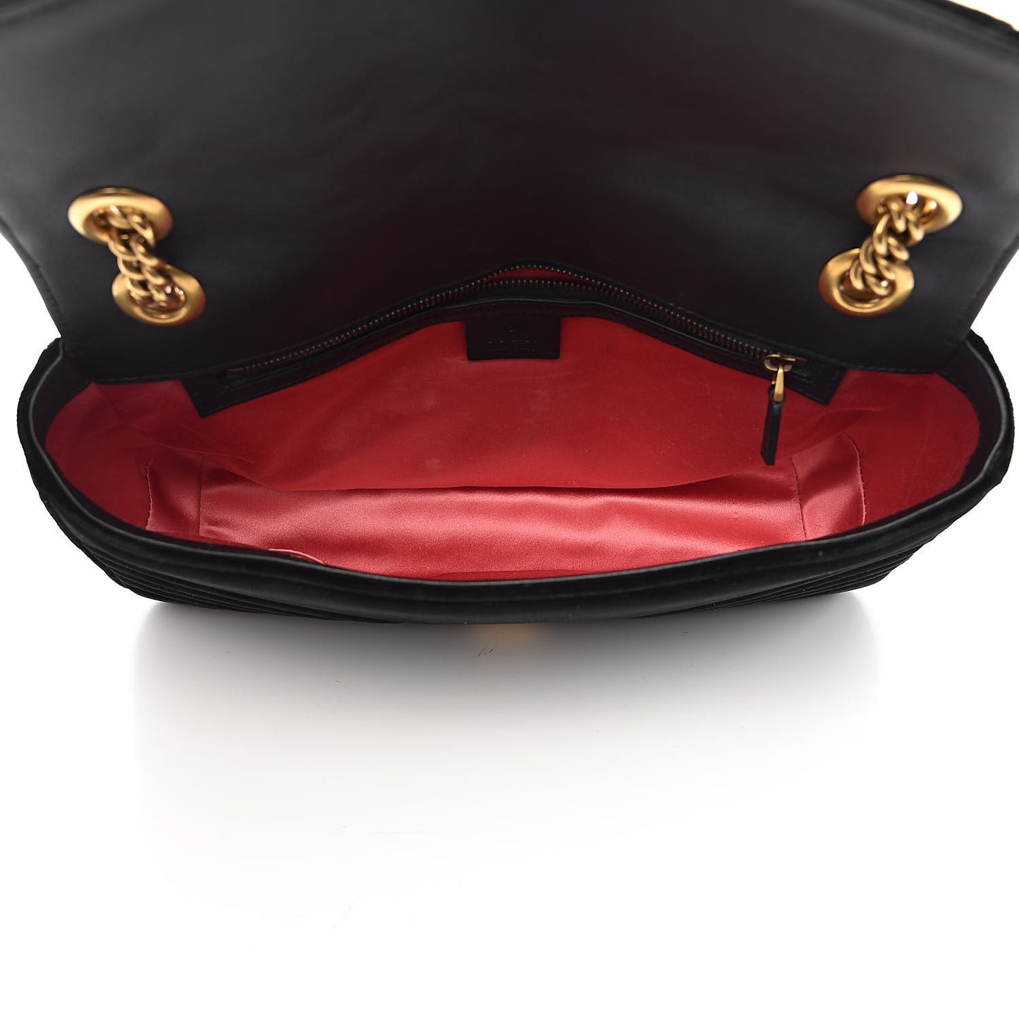 Velvet Matelasse Medium GG Marmont Shoulder Bag Black