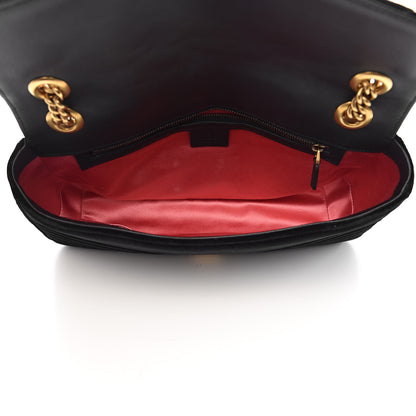 Gucci Velvet Matelasse Medium GG Marmont Shoulder Bag Black 5 of 10