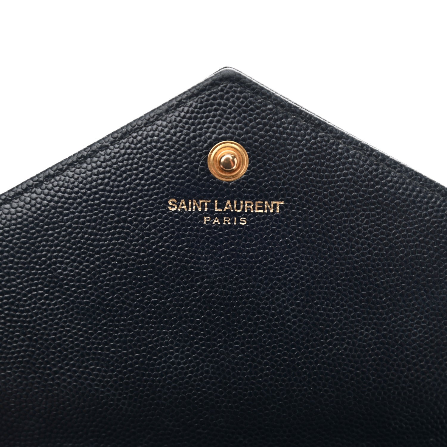 Saint Laurent Grain De Poudre Matelasse Chevron Monogram Chain Wallet Navy 6 of 15