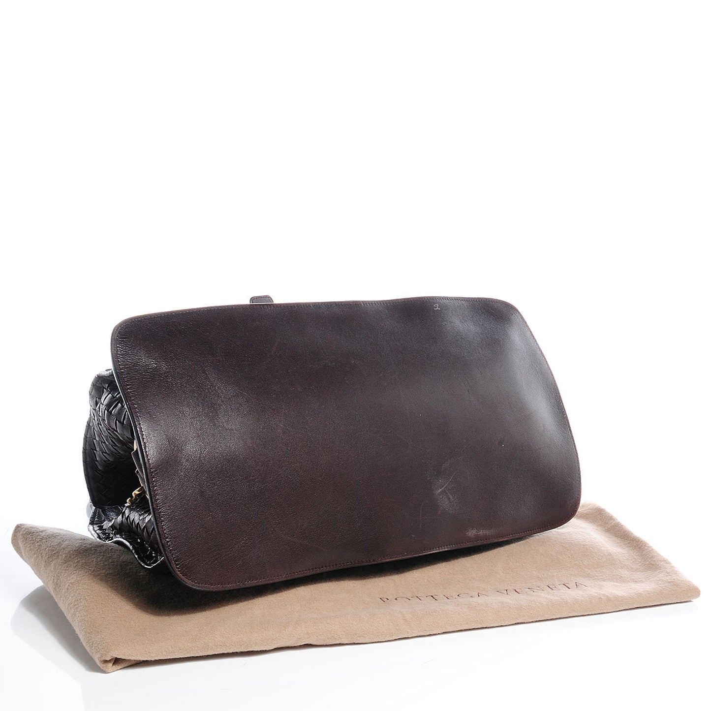 Nappa Intrecciato Shoulder Bag Ebano
