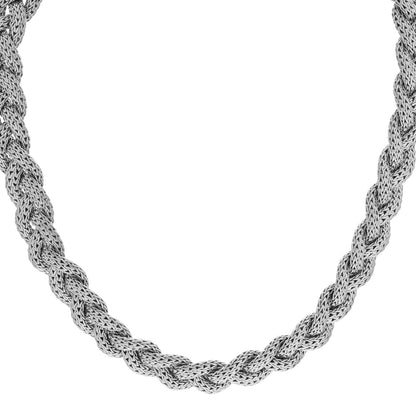 John Hardy Sterling Silver Diamond 16mm Braided Chain Necklace 1 of 5