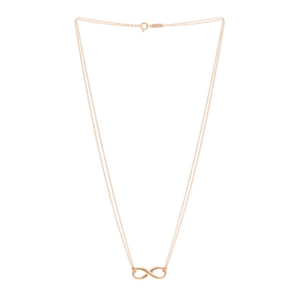 Tiffany 18K Rose Gold Infinity Double Chain Pendant Necklace 3 of 4