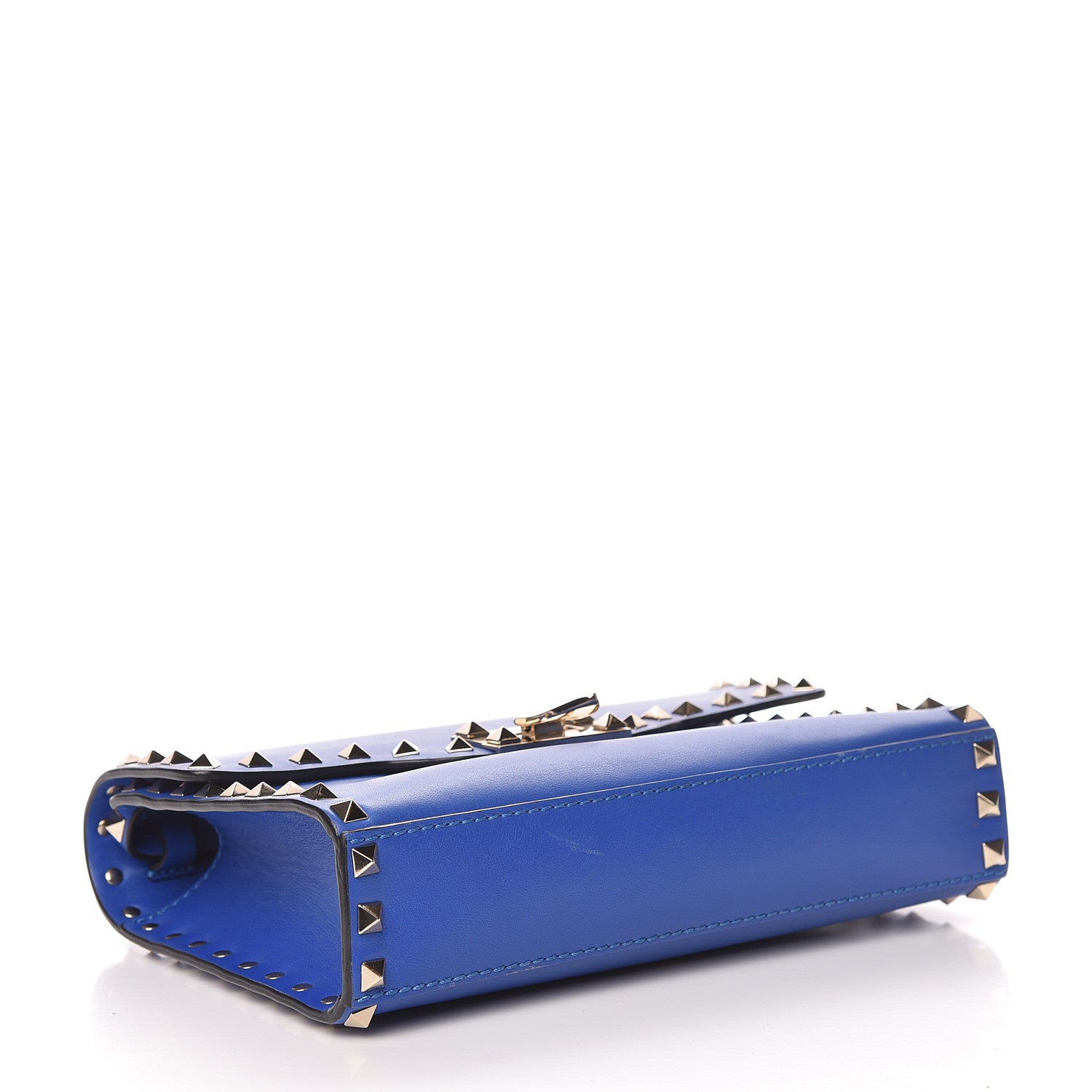 Valentino Garavani Vitello Medium Rockstud Flip Lock Crossbody Bag Acid Blue 4 of 13
