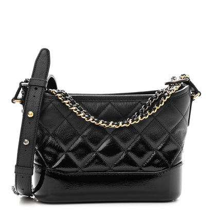 Chanel Patent Goatskin Quilted Small Gabrielle Hobo Black 1 of 11