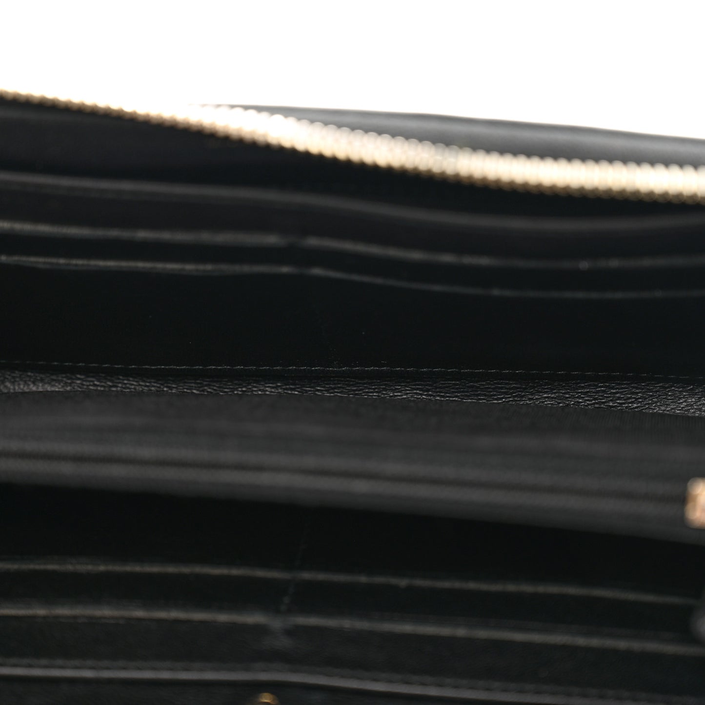 Lambskin Quilted Diamond Zip Around Wallet Black