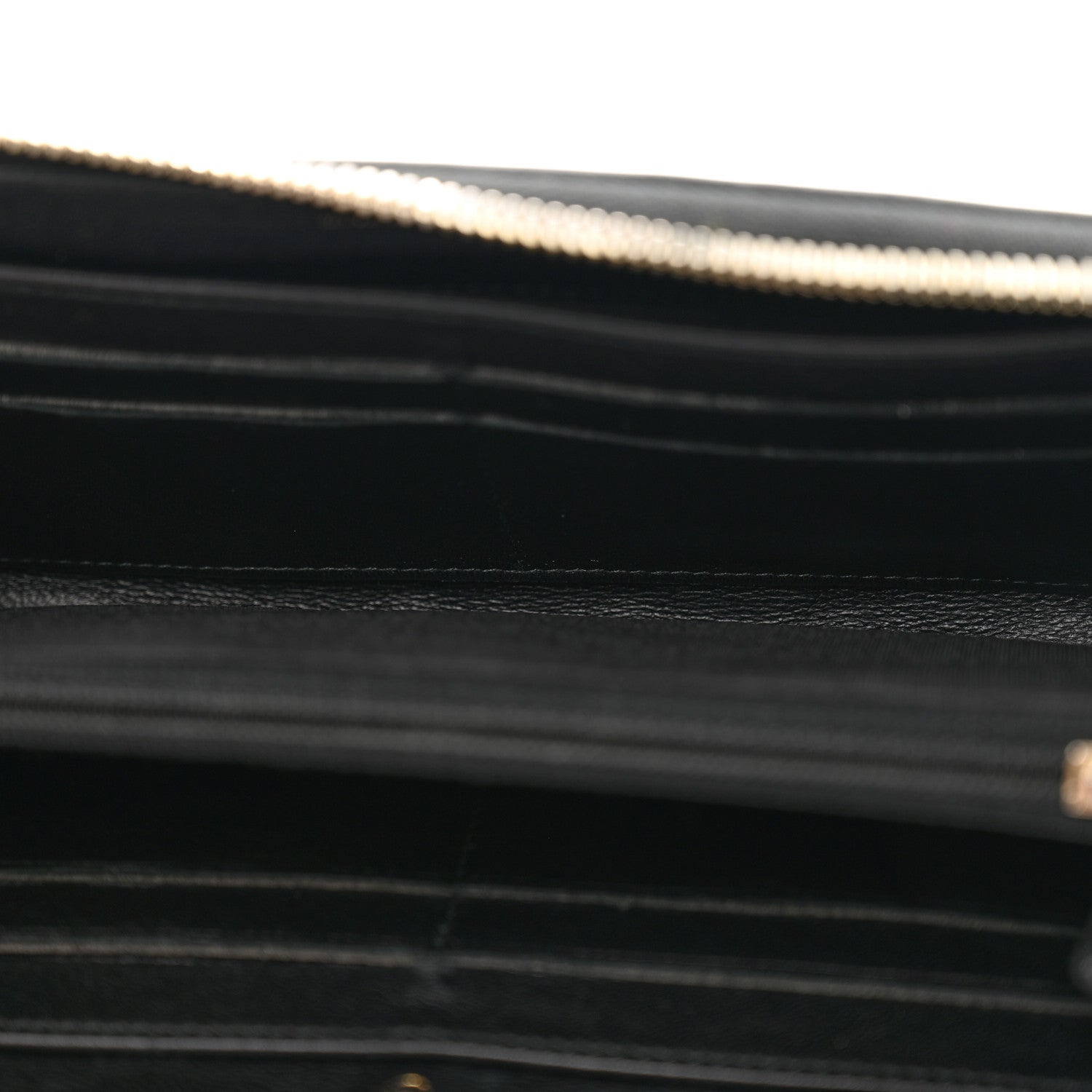 Chanel Lambskin Quilted Diamond Zip Around Wallet Black 5 of 12