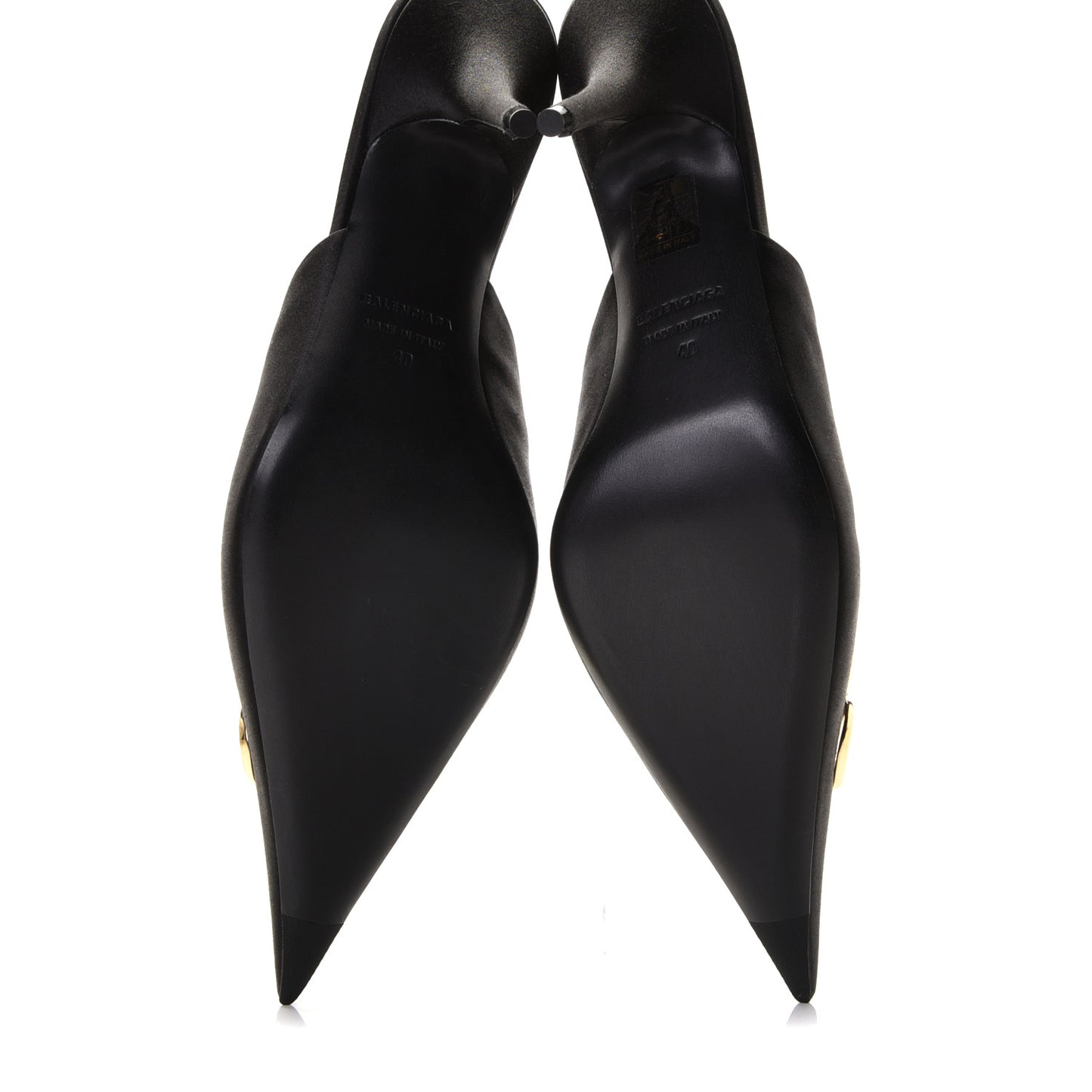 Satin Pointed Toe BB 80mm Mules 40 Black