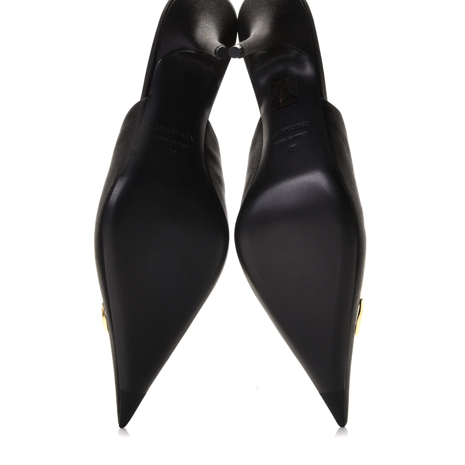 Balenciaga Satin Pointed Toe BB 80mm Mules 40 Black 8 of 9