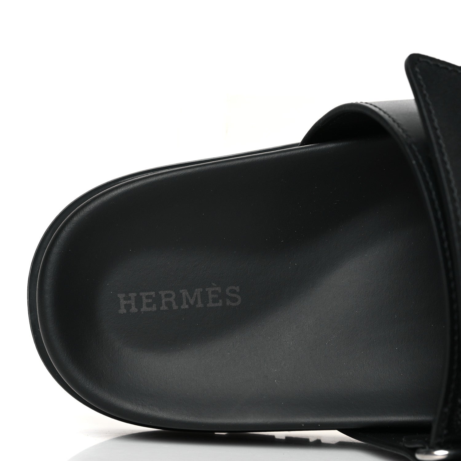 Hermes Calfskin Womens Chypre Sandals 39.5 Black 7 of 9