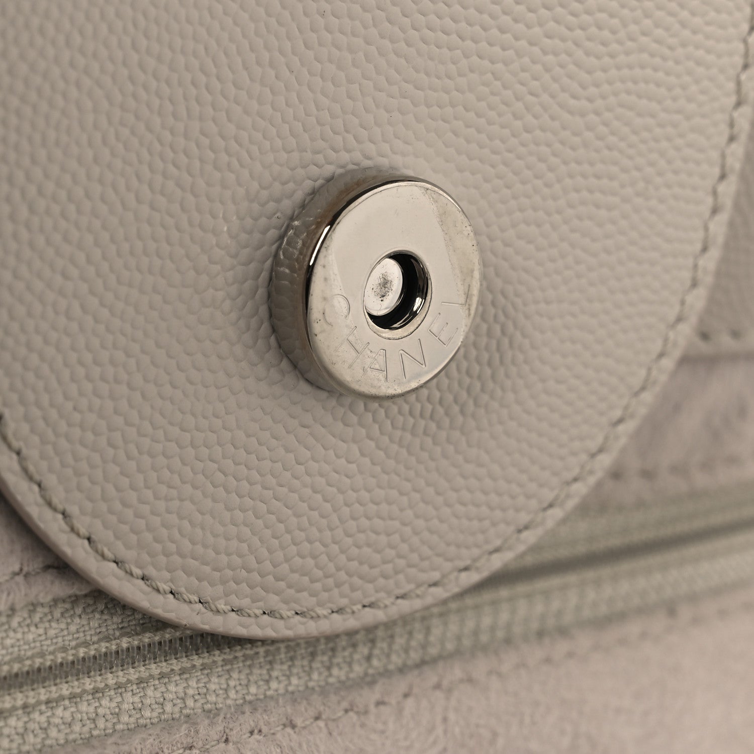 Chanel Caviar Medium Studded Deauville Tote Ivory 11 of 13