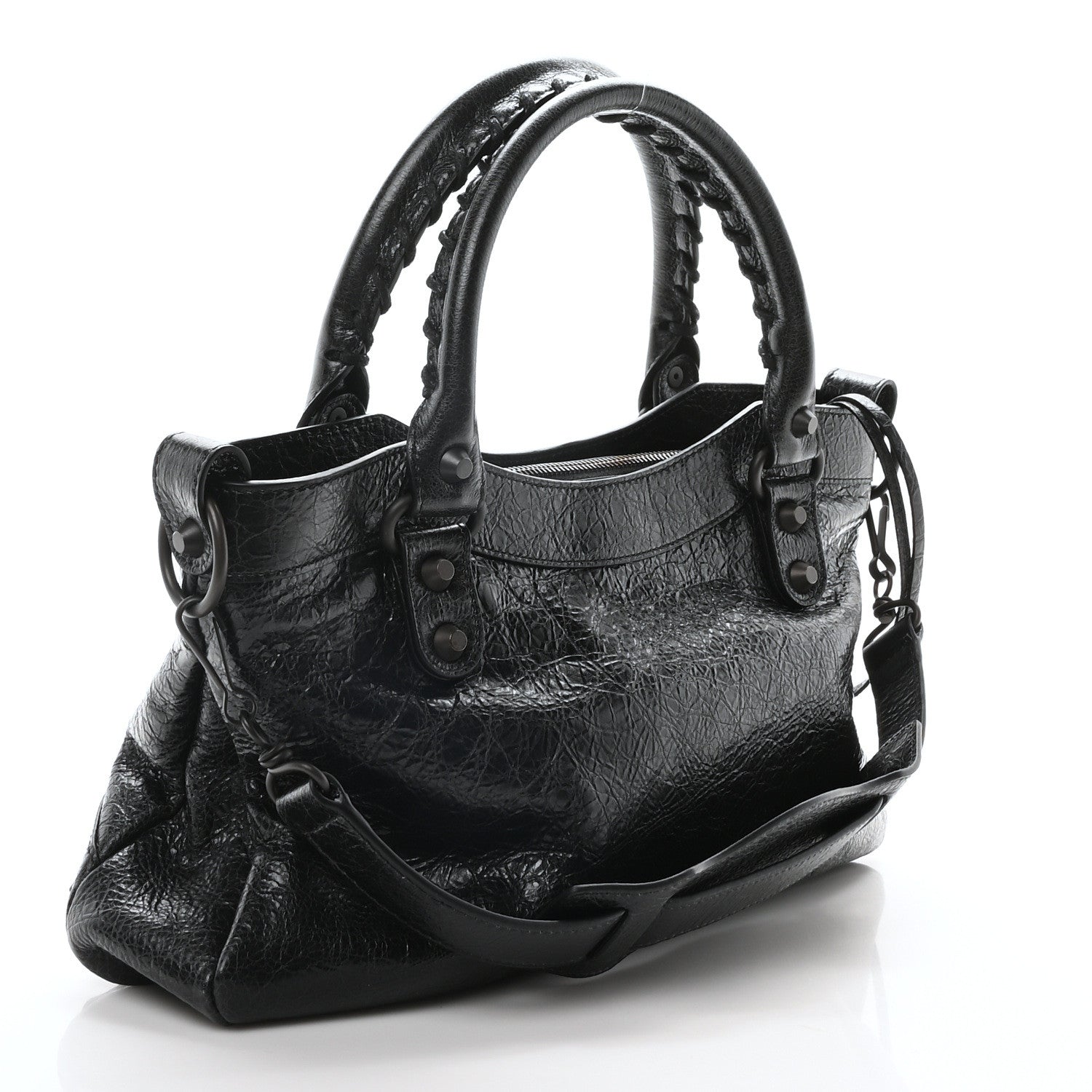 Balenciaga Agneau Arena Classic Hardware Le City First Bag Black 4 of 12