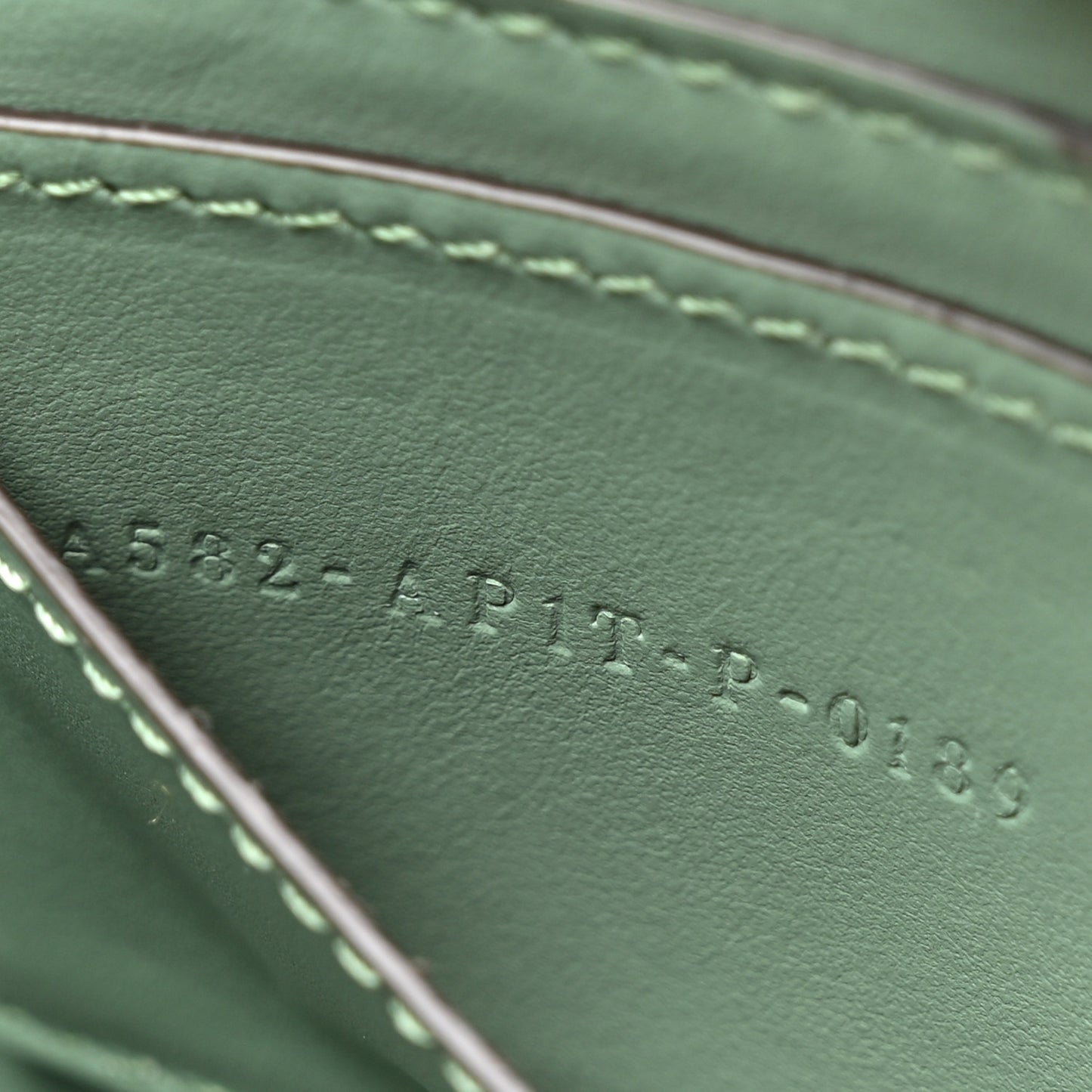 Calfskin Striped Texture FF Peekaboo I See U X Cross Satchel Green Island