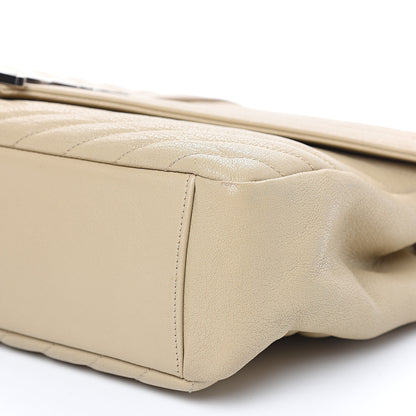 Saint Laurent Sheepskin Matelasse Chevron Monogram Large College Satchel Beige 11 of 14