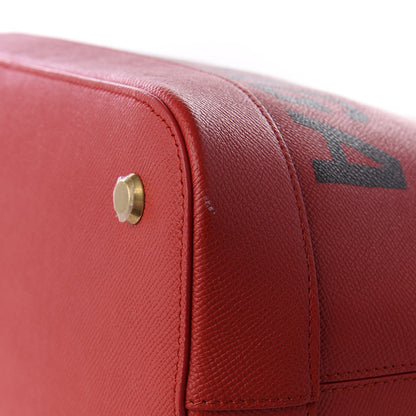 Balenciaga Signature Grained Calfskin Logo M Ville Top Handle Bag Rouge Coquelicot Black 8 of 12