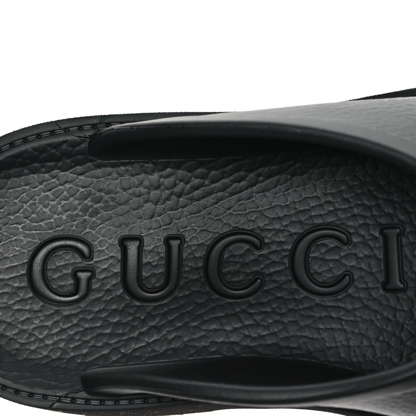 Rubber GG Monogram Perforated Elea Platform 55mm Lug Sole Sandals 39 Black