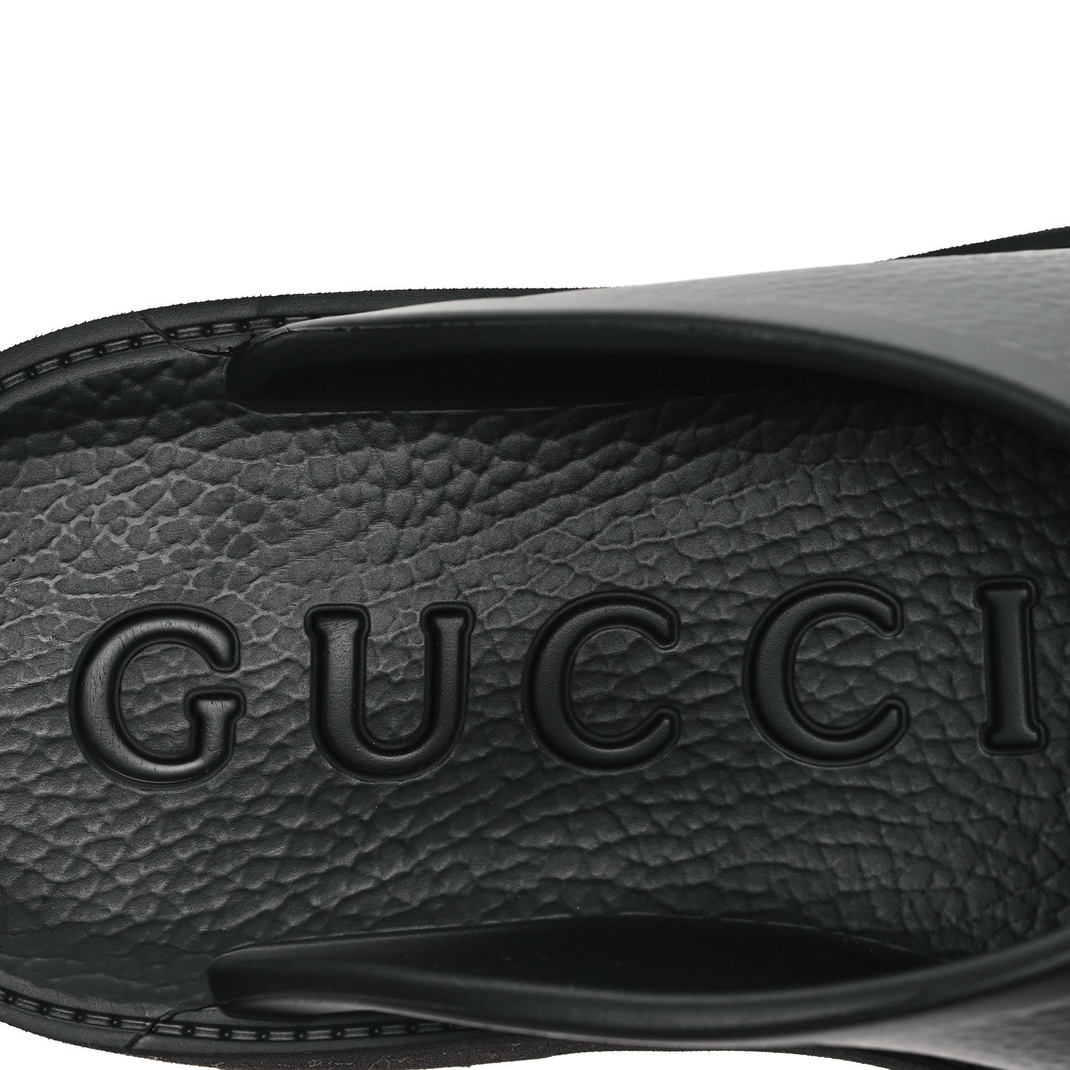 Gucci Rubber GG Monogram Perforated Elea Platform 55mm Lug Sole Sandals 39 Black 7 of 9