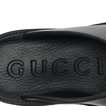 Gucci Rubber GG Monogram Perforated Elea Platform 55mm Lug Sole Sandals 39 Black 7 of 9