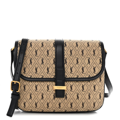 Saint Laurent Canvas Small Le Monogramme Satchel Beige Black 1 of 12