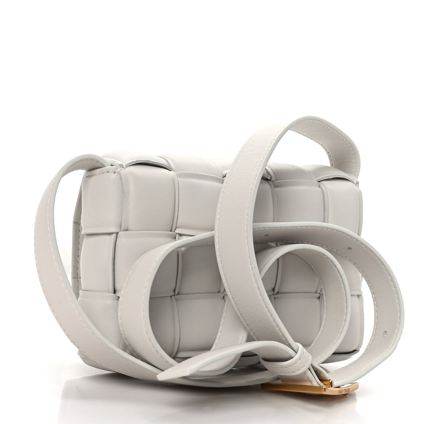 Nappa Maxi Intreccio Small Padded Cassette Crossbody Bag White White