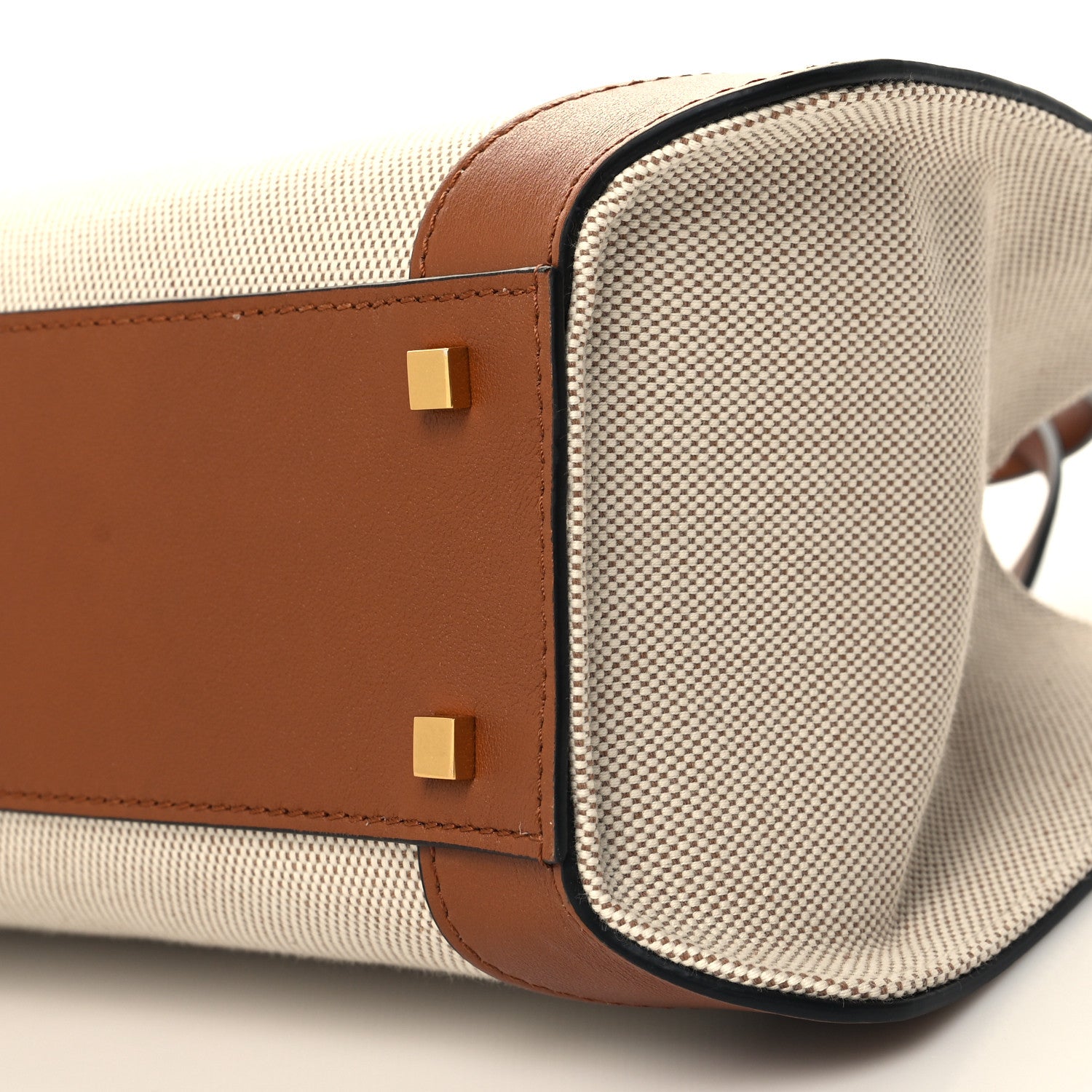 Valentino Garavani Canvas Calfskin Small Vlogo Signature Handbag Beige Selleria 9 of 10