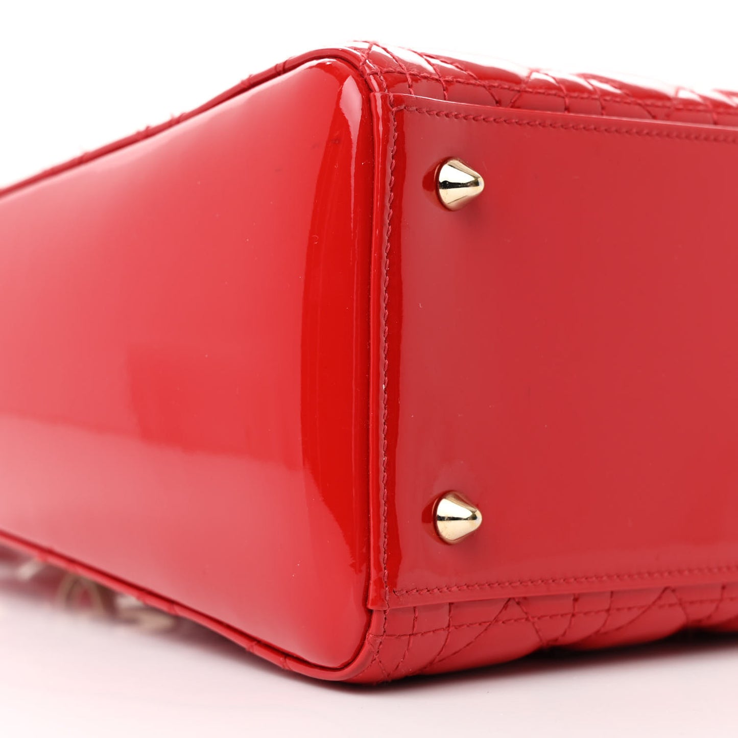 Patent Cannage Medium Lady Dior Red