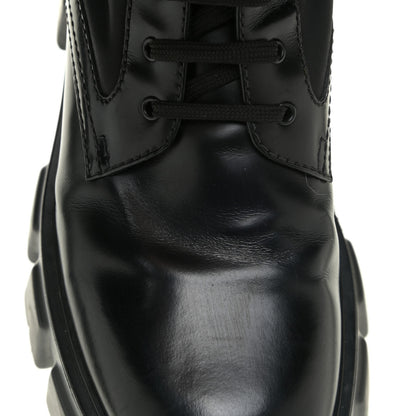 Prada Spazzolato Rois Nylon Metal Triangle Logo Monolith Pouch Pocket 55mm Boots 39.5 Black 15 of 20