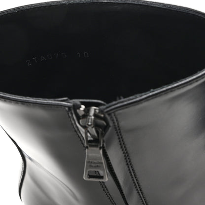 Prada Spazzolato Sfumato Mens Square Toe Ankle Boots 10 Black Argento 9 of 9