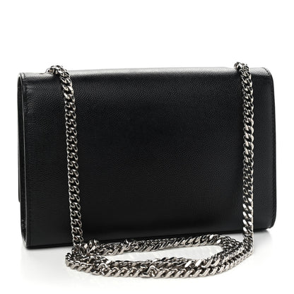 Saint Laurent Grain De Poudre Small Monogram Kate Satchel Black 3 of 11
