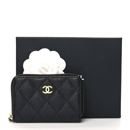 Chanel Caviar Quilted Zip Coin Purse Black 11 of 11