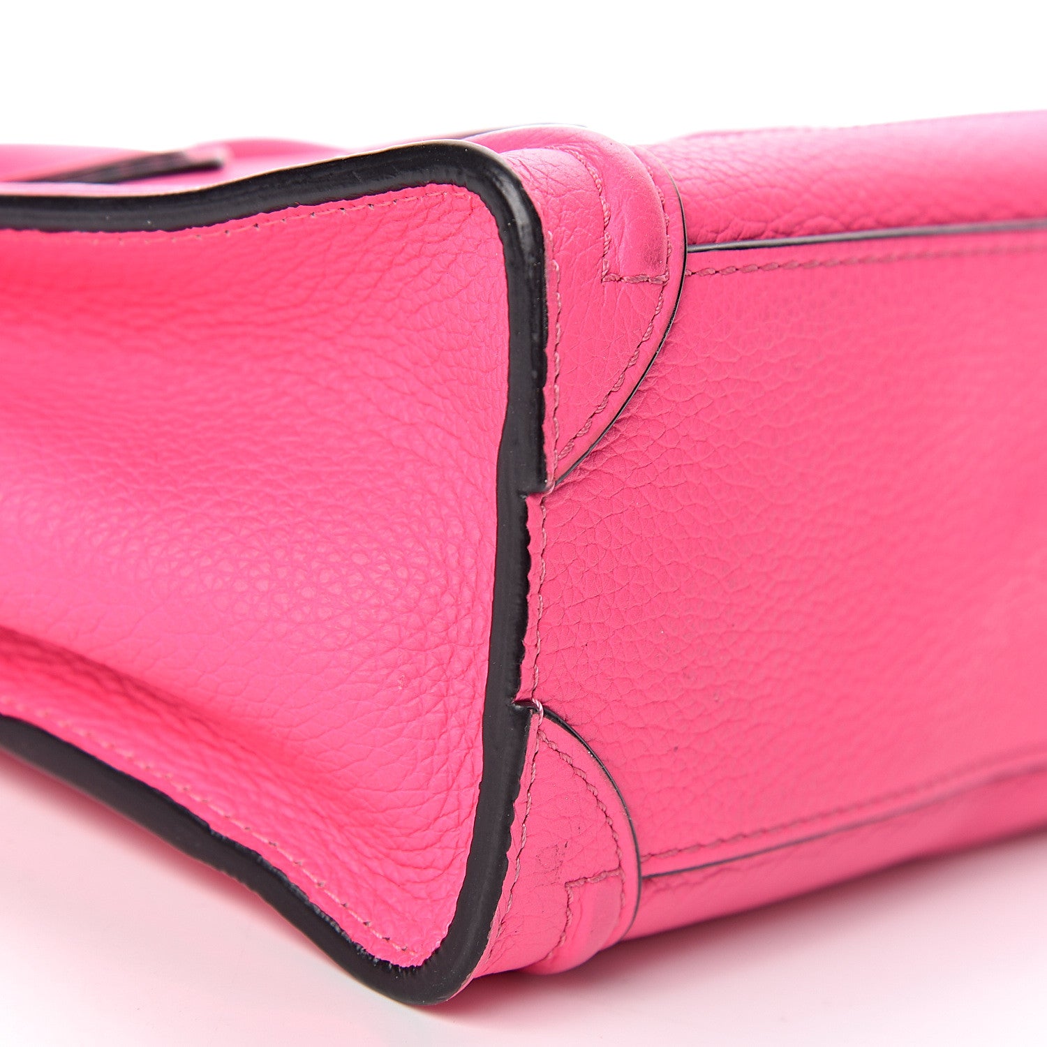 Celine Drummed Calfskin Nano Luggage Fluo Pink 12 of 14