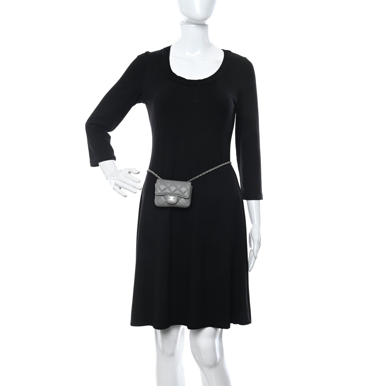 Chanel Caviar Quilted Mini Chain Belt Bag Grey 2 of 12