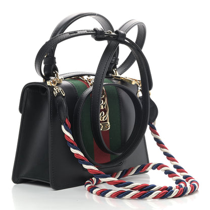 Gucci Calfskin Mini Sylvie Top Handle Bag Black 3 of 10