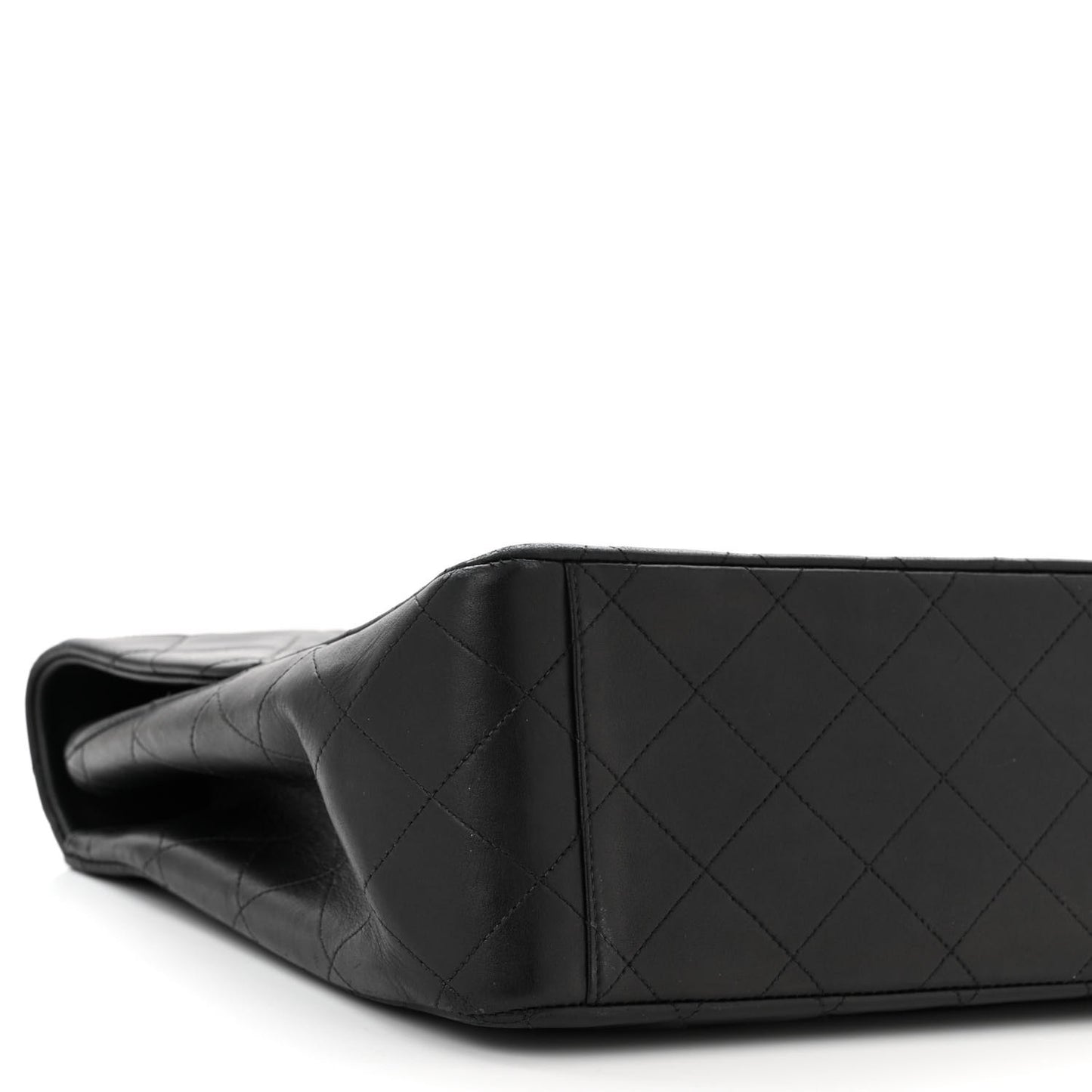 Lambskin Quilted XL Jumbo Single Flap Black