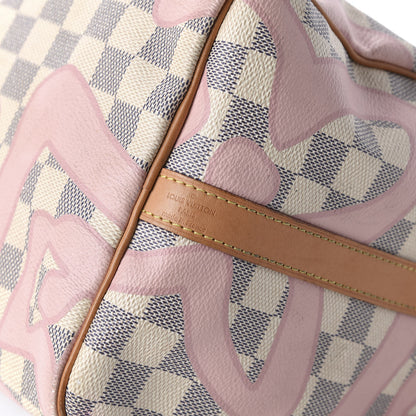 Louis Vuitton Damier Azur Tahitienne Speedy Bandouliere 30 Rose Ballerine 9 of 12