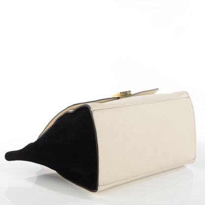Celine Calfskin Suede Whipsnake Medium Trapeze Black White 4 of 8