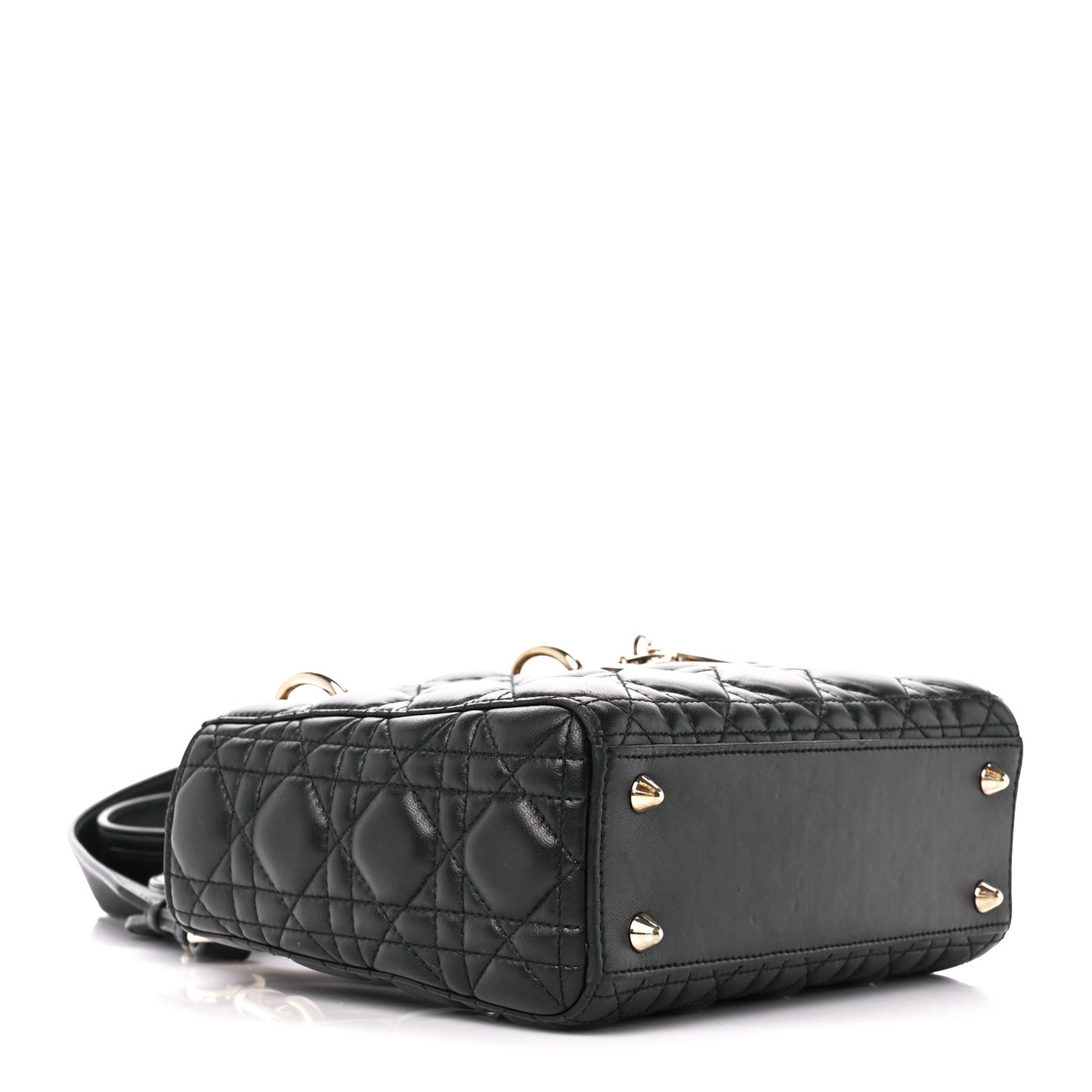 Lambskin Cannage Small Lucky Badges My Lady Dior Black