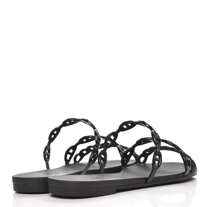 Hermes Rubber Chaine d'Ancre Rivage Sandals 37 Black 4 of 8