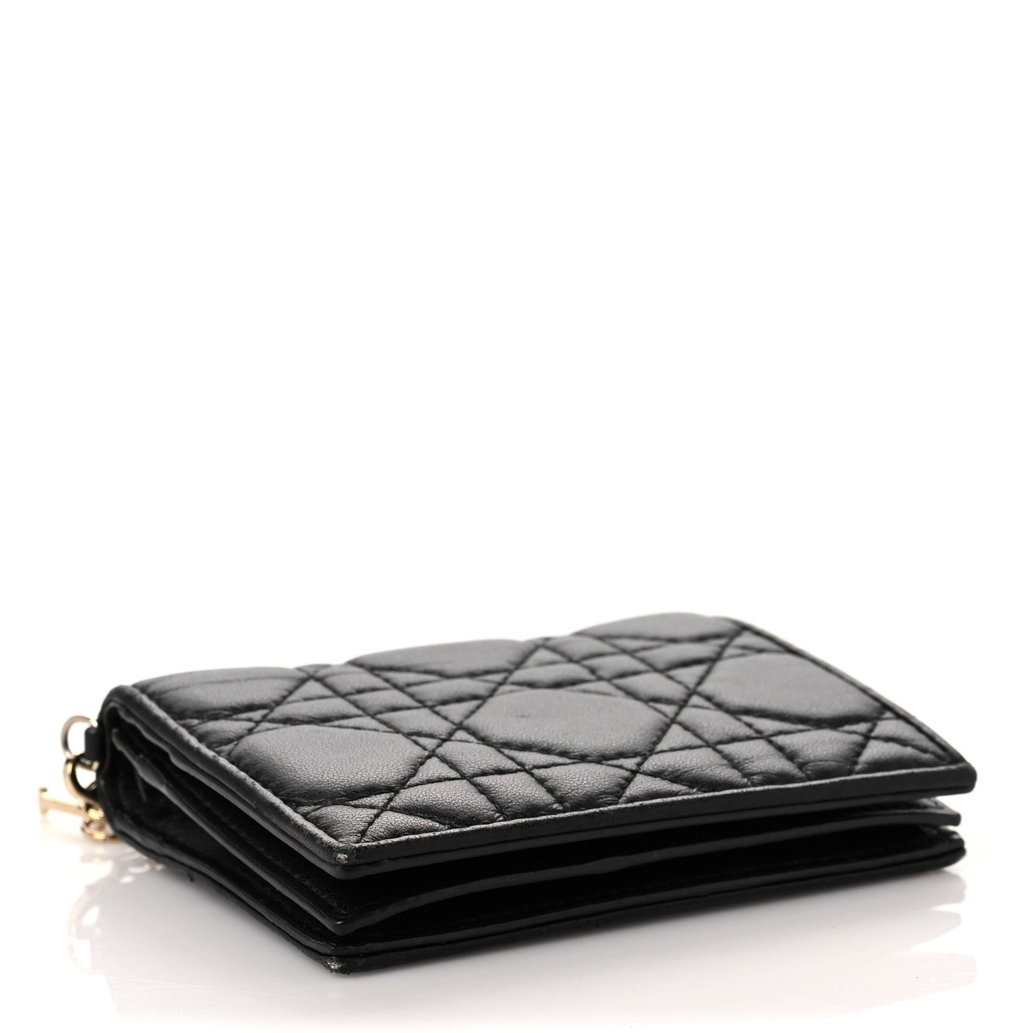 Christian Dior Lambskin Cannage Mini Lady Dior Wallet Black 4 of 9