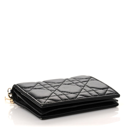 Christian Dior Lambskin Cannage Mini Lady Dior Wallet Black 4 of 9