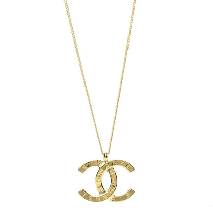 Chanel Metal CC Paris Button Necklace Gold 1 of 5