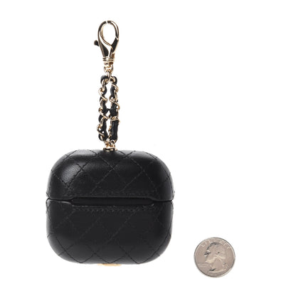Chanel Lambskin Quilted Airpods Pro Case With Chain Black 2 of 7