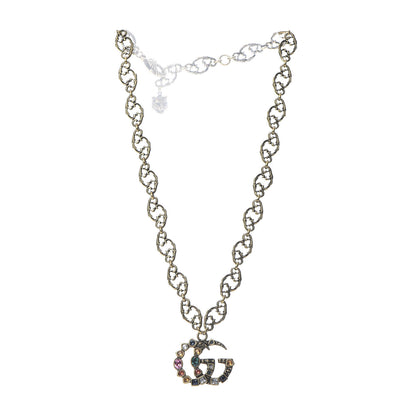 Gucci Crystal Marmont Necklace Aged Gold Multicolor 3 of 5