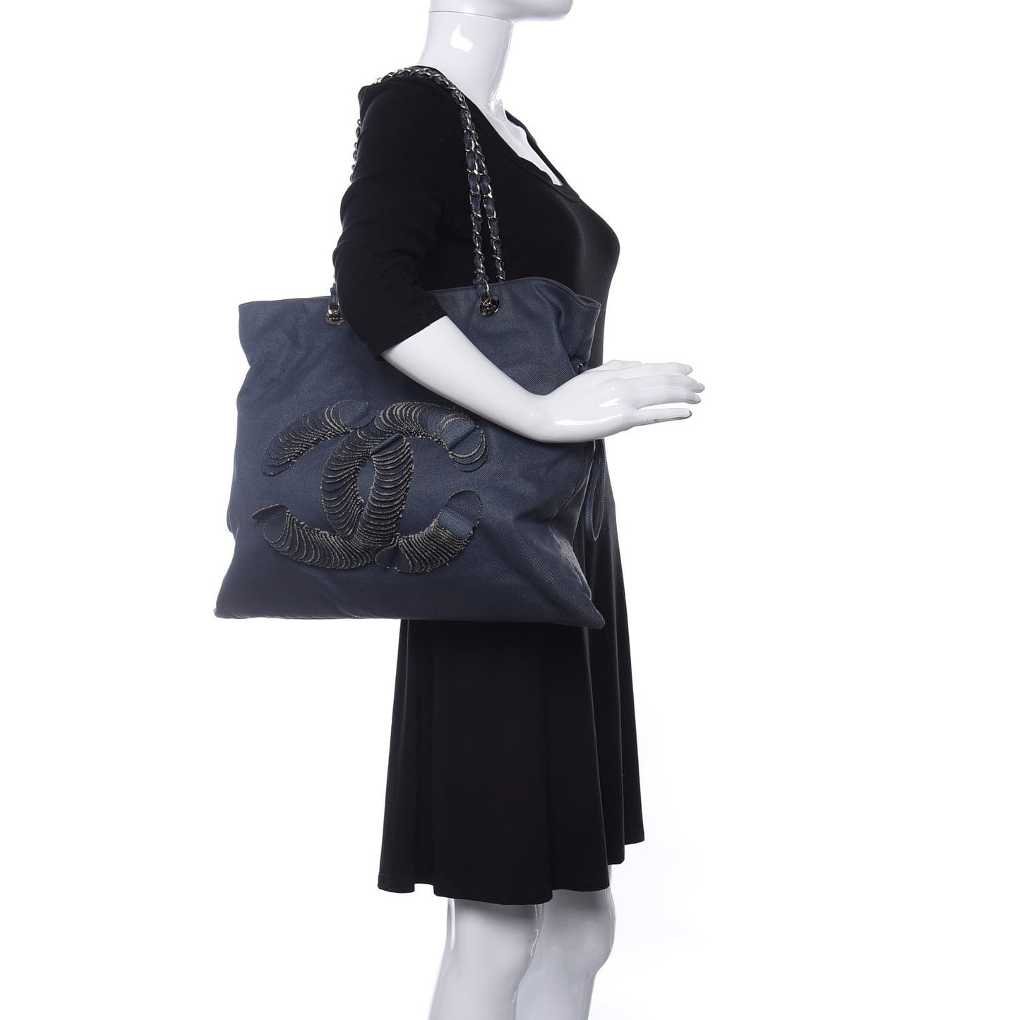 Denim Small CC Discus Tote Blue