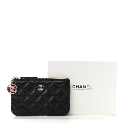 Chanel Lambskin Quilted Small No. 5 Cosmetic Case Black 9 of 9