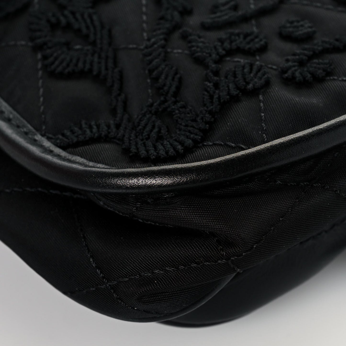 Nylon Embroided Corsaire Belt Bag Black