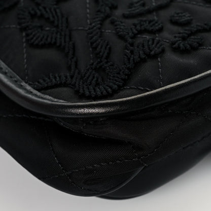 Prada Nylon Embroided Corsaire Belt Bag Black 10 of 11